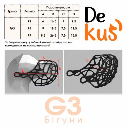 Намордник Simple DeKus G3, бігуни