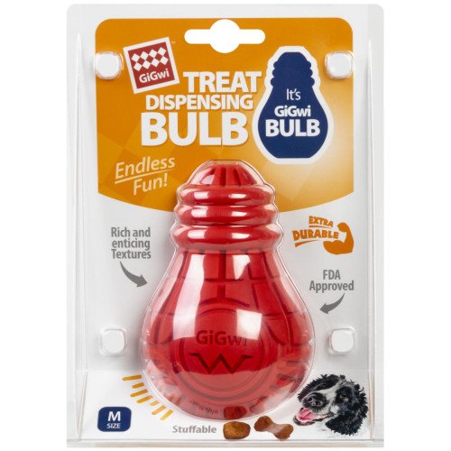 Іграшка для собак Лампочка гумова GiGwi Bulb Rubber, гума, M, червона