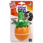 Іграшка для собак Крокодил-неваляшка з пискавкою GiGwi EGG, текстиль, гума, 14 см — 2