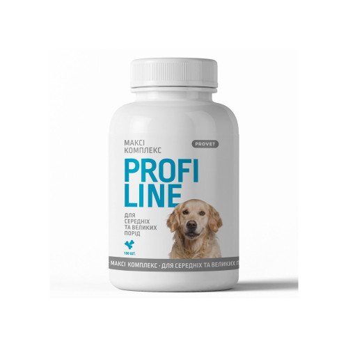 Вітаміни Provet PROFILINE для собак МАКСІ комплекс для середніх та великих порід для опорно-рухового апарату 100 таб