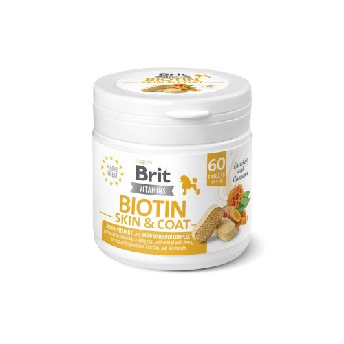 Вітаміни Brit Vitamins Biotin Skin & Coat Care для собак для шкіри та шерсті 60 таблеток